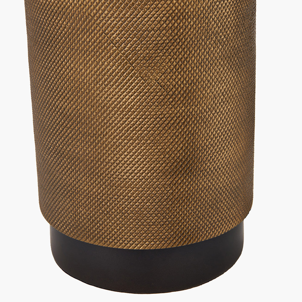 Aurelio Brass & Black Metal Textured Table Lamp - Base Only